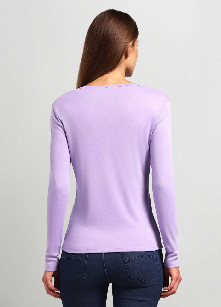 Alternative view of Majica od čistog pamuka sa V izrezom za žene