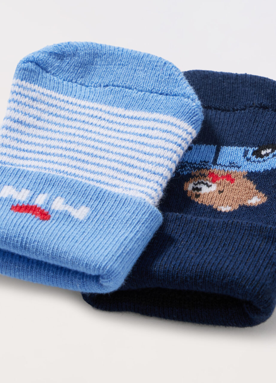 Alternative view of Set 2 kratkih čarapa od mješavine pamuka za novorođenče