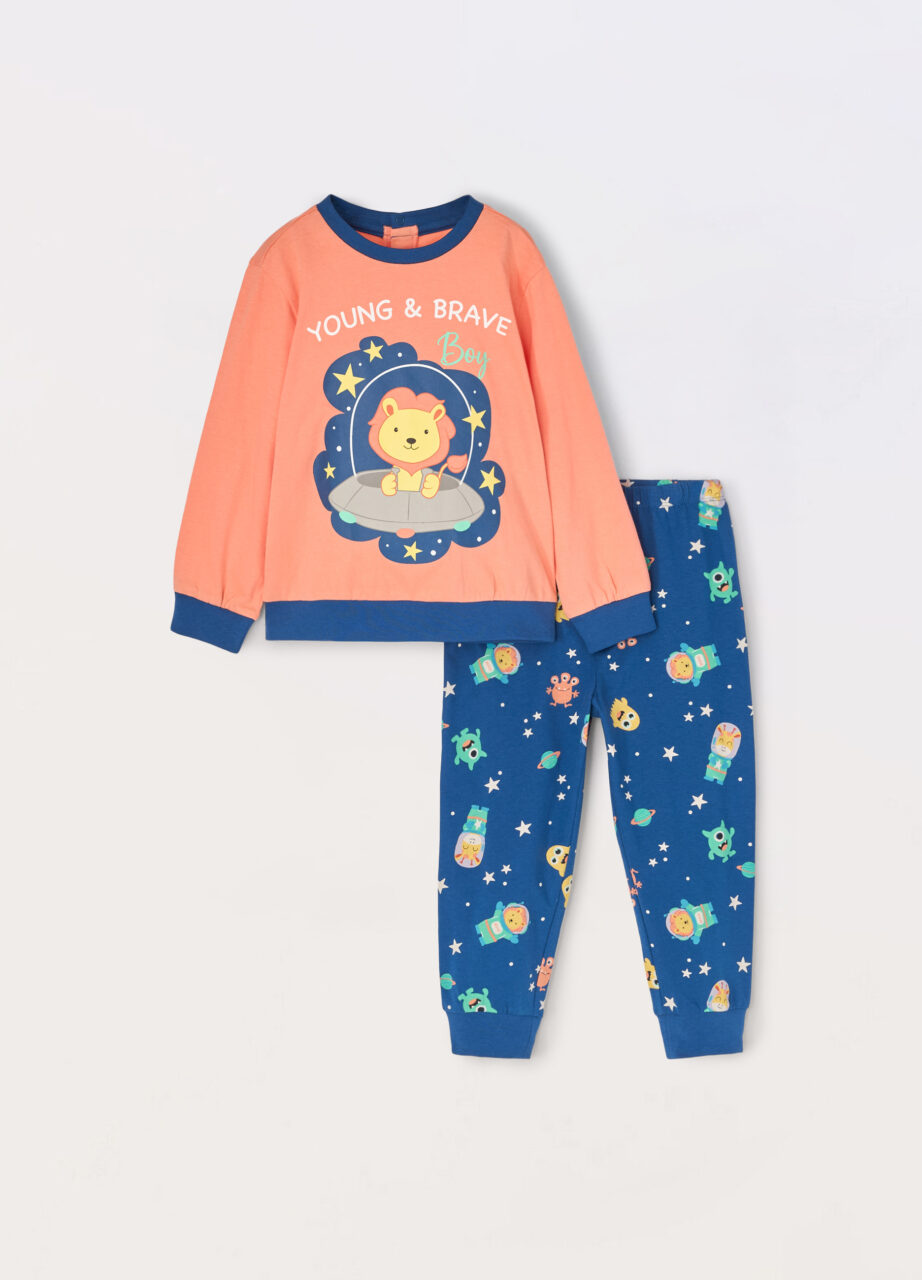 Set duga pidžama od čistog pamuka za bebe