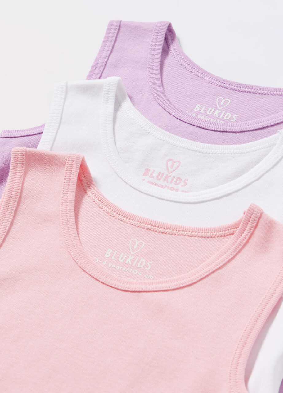 Alternative view of Pakovanje od 3 potkošulje sa širokim naramenicama od čistog pamuka za djevojčicu