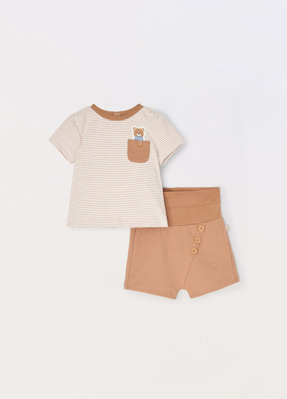 Komplet u interlocku od čistog pamuka za novorođenče