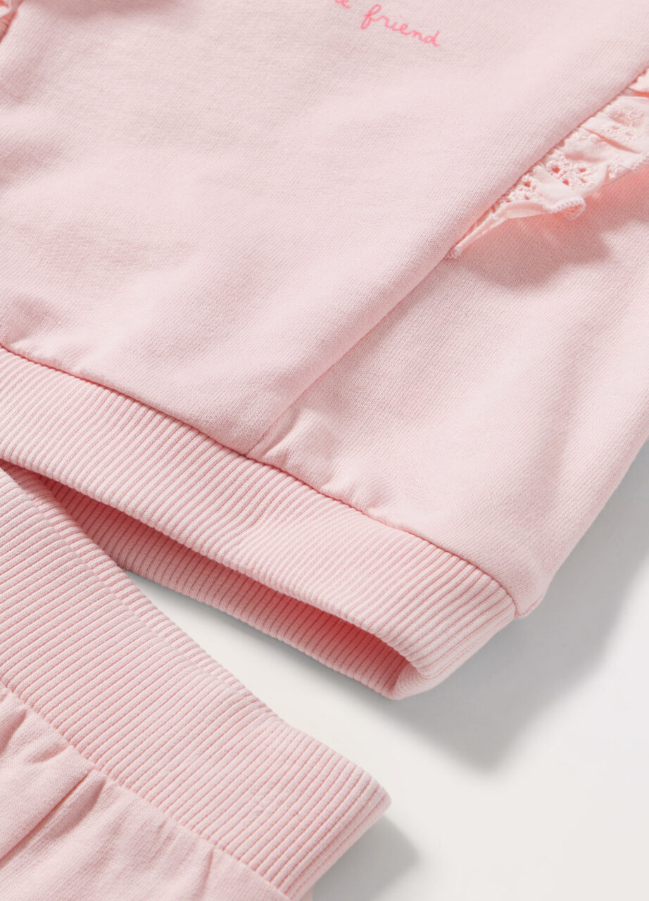 Alternative view of Komplet od čistog pamuka sa volanima za novorođenče