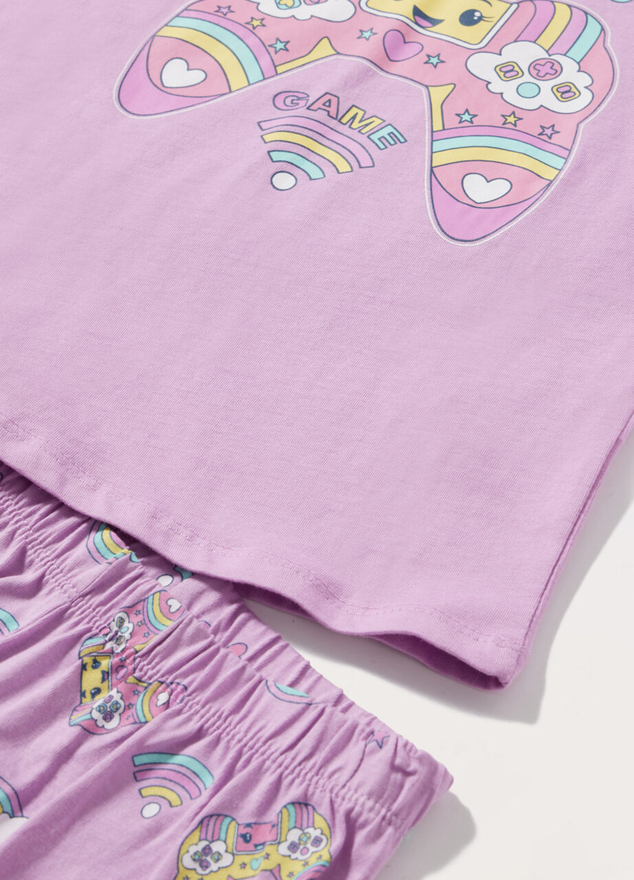 Alternative view of Set pidžame u jerseyu od čistog pamuka za djevojčicu