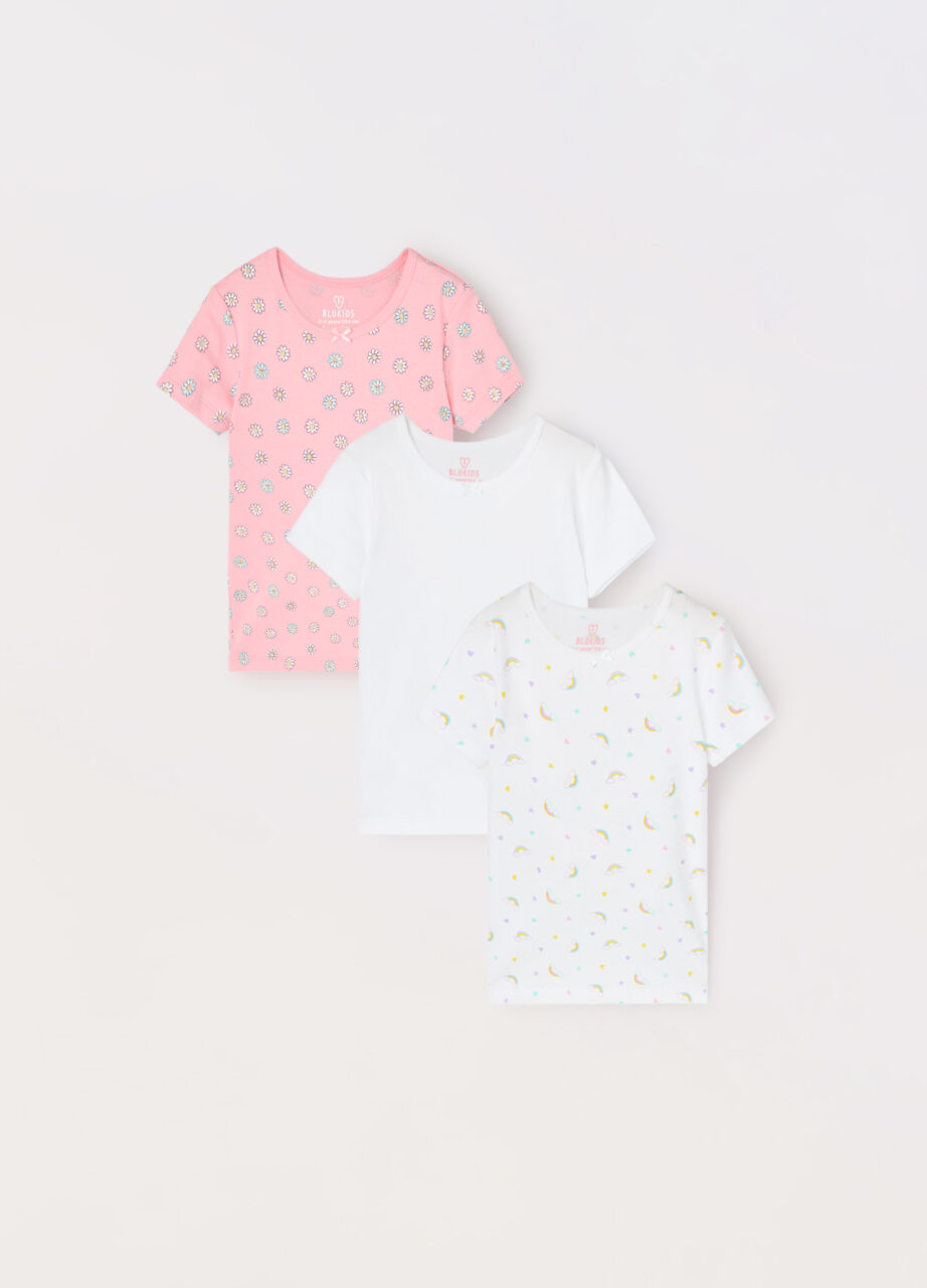 Pakovanje od 3 intimne majice od čistog pamuka za djevojčicu