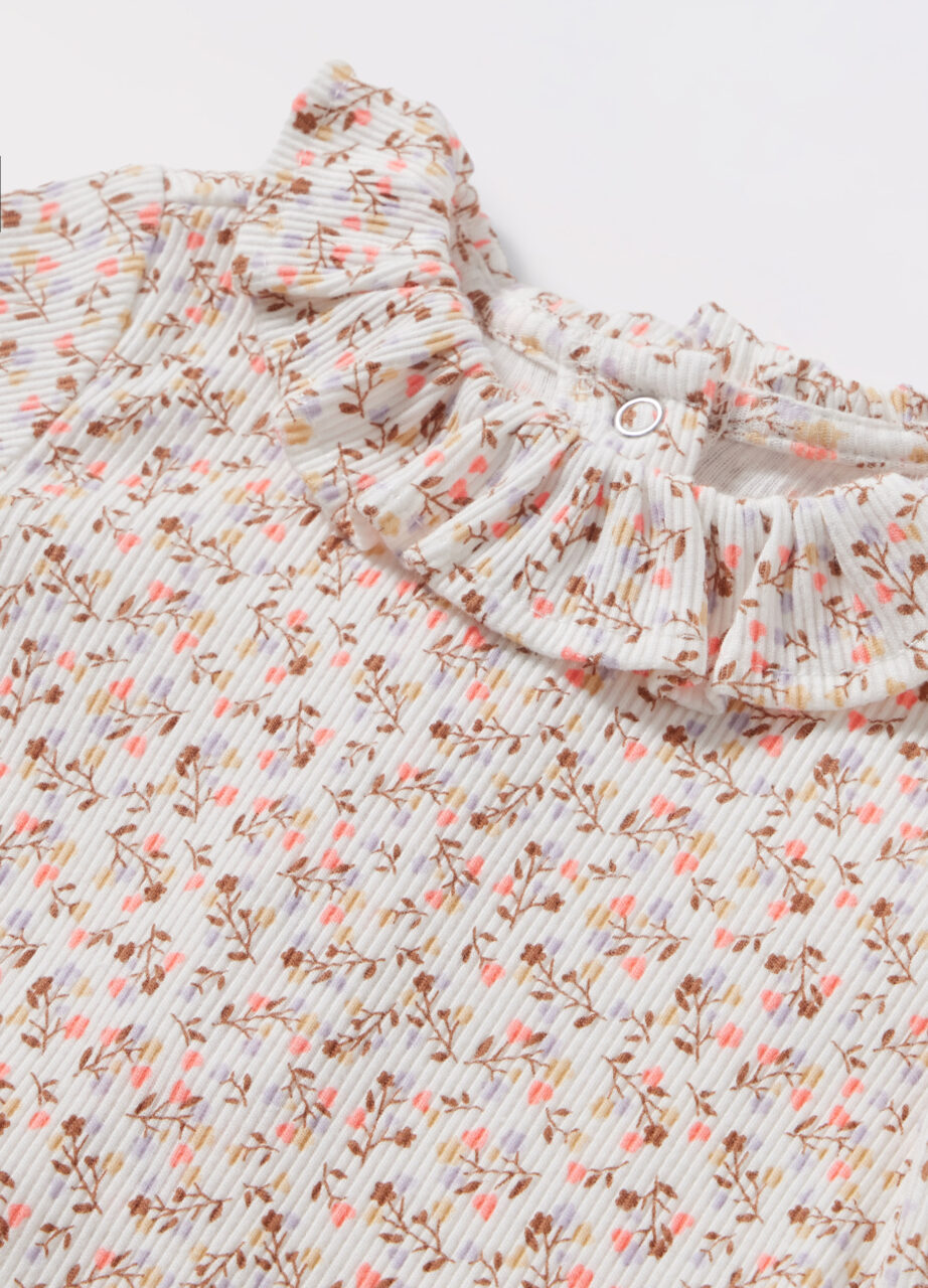 Alternative view of Body u rebrastom pamuku sa elastinom za novorođenče