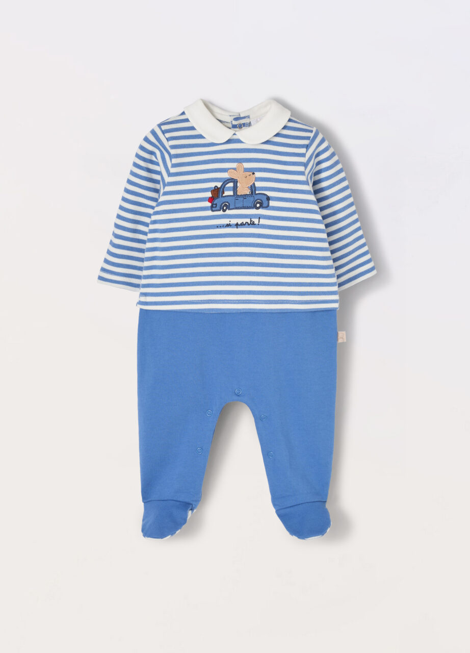 Kombinezon od francuskog frotira od čistog pamuka za novorođenče