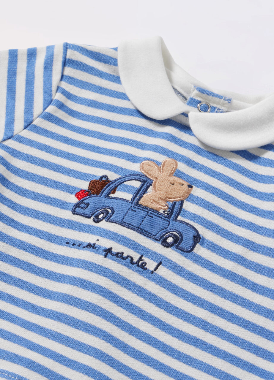 Alternative view of Kombinezon od francuskog frotira od čistog pamuka za novorođenče