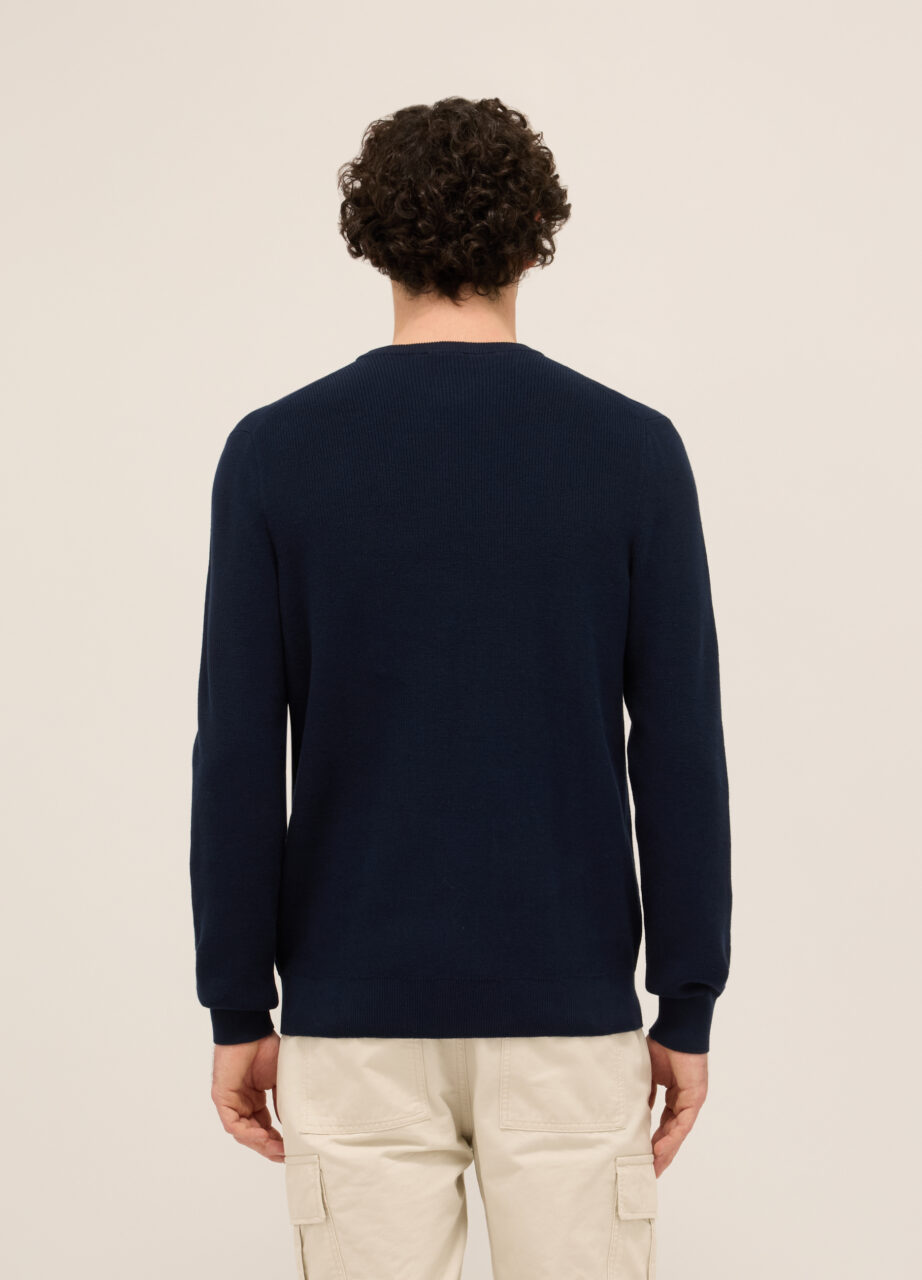 Alternative view of Džemper sa okruglim izrezom u pamuku od pletiva za muškarce