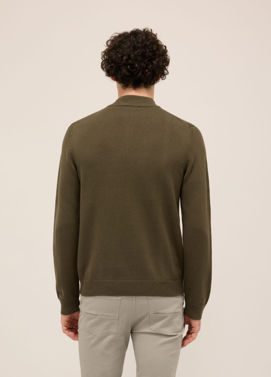 Alternative view of Džemper sa visokom kragnom i polu zipom u mješavini pamuka za muškarce