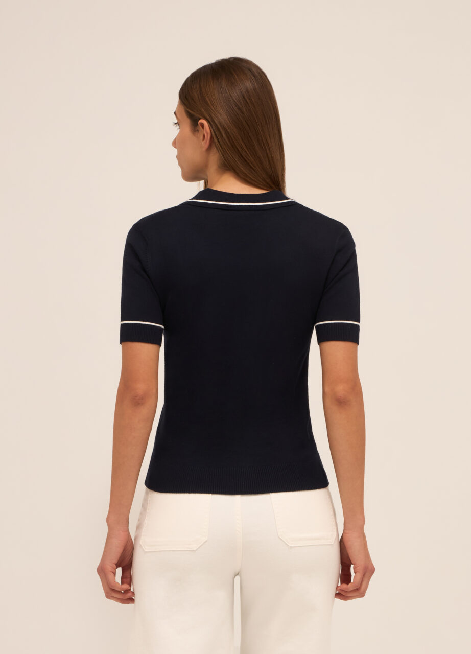 Alternative view of Polo majica u pletivu od mješavine viskoze za žene