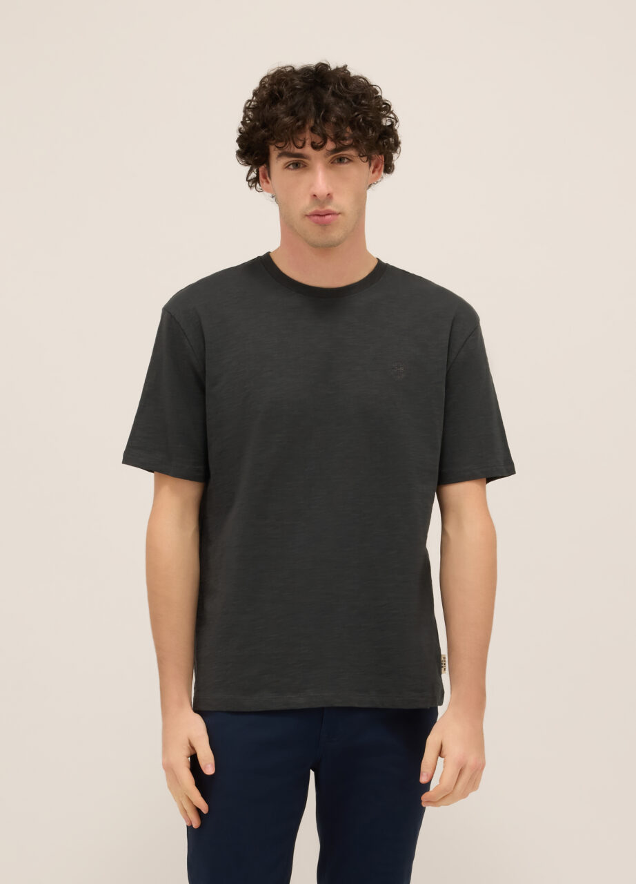Majica sa okruglim izrezom u čistom pamuku melange za muškarce