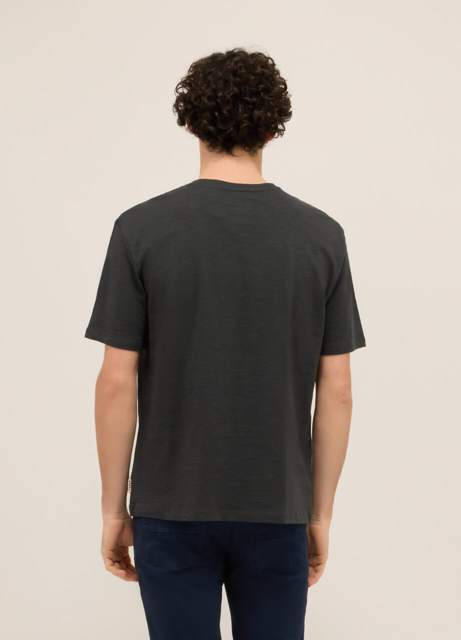 Alternative view of Majica sa okruglim izrezom u čistom pamuku melange za muškarce