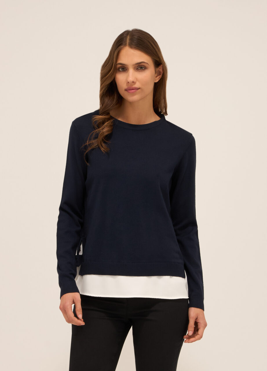 Džemper u mješavini viskoze sa umetkom za žene