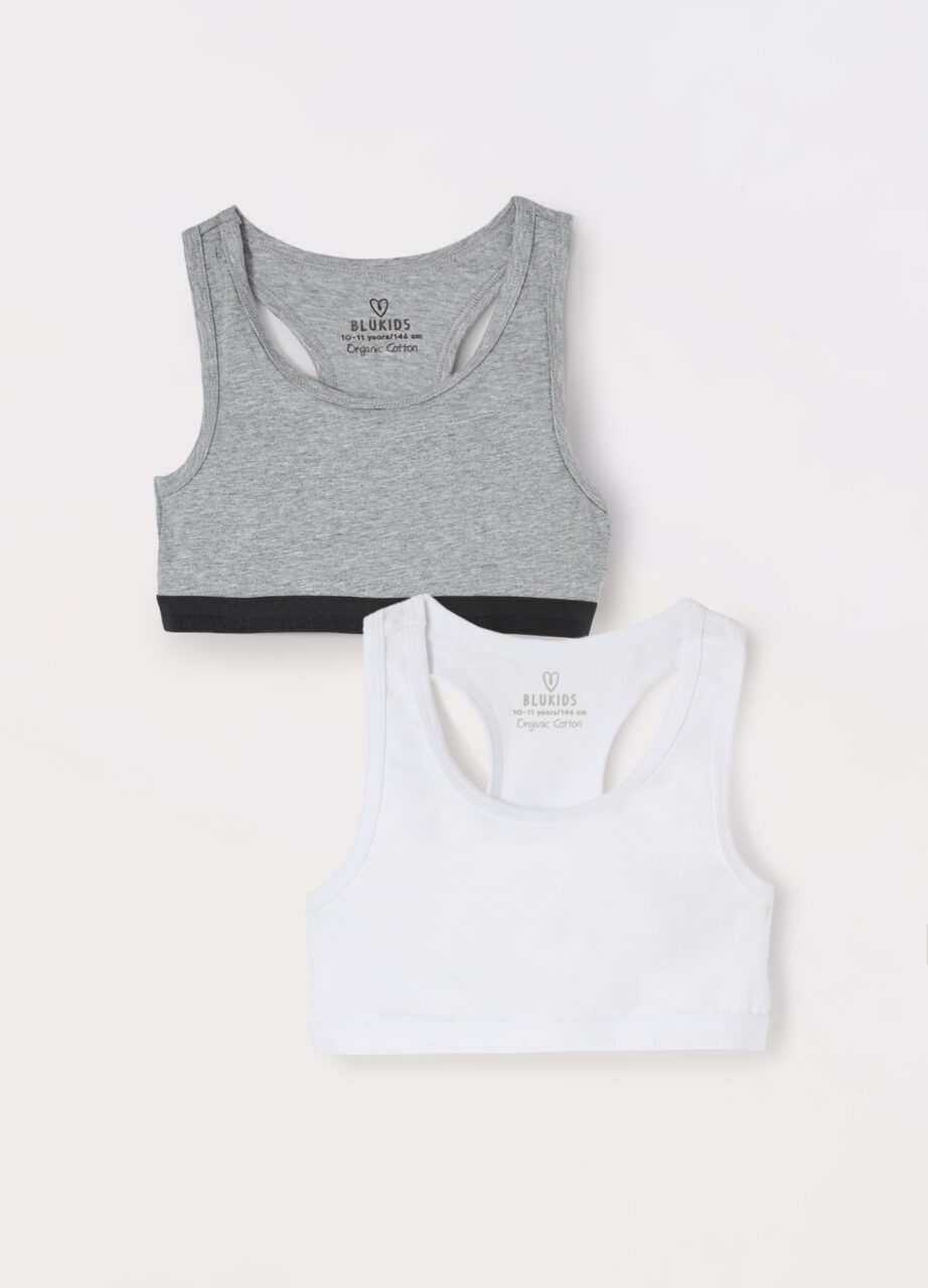 Pakovanje od 2 kom sportskih grudnjaka od pamuka sa elastinom za djevojčicu