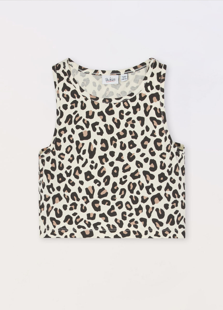 Majica bez rukava od pamuka sa elastinom za djevojčicu