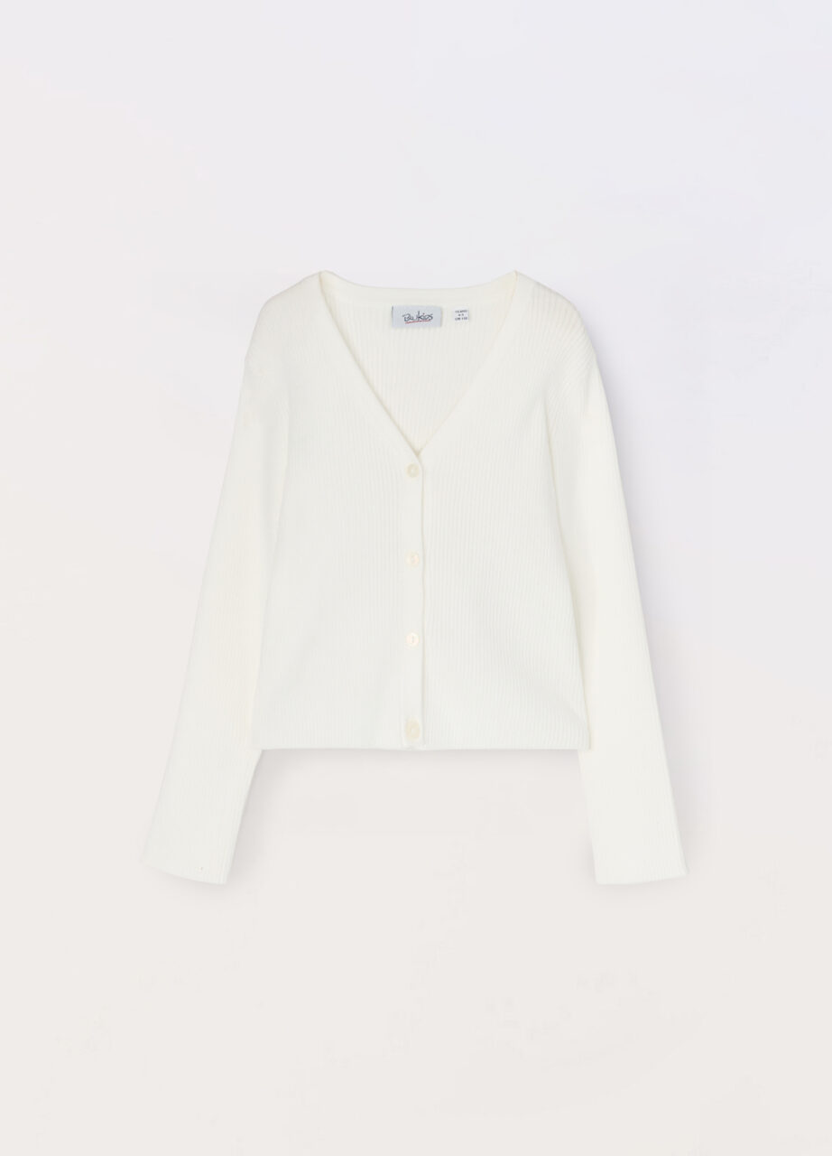 Kardigan od rebraste pamučne tkanine sa mješavinom viskoze za djevojčicu