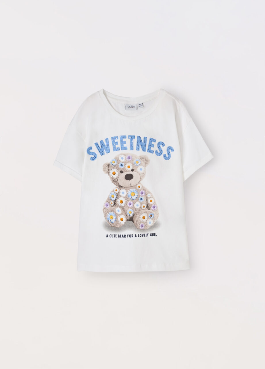 Majica od pamuka sa elastinom za djevojčicu