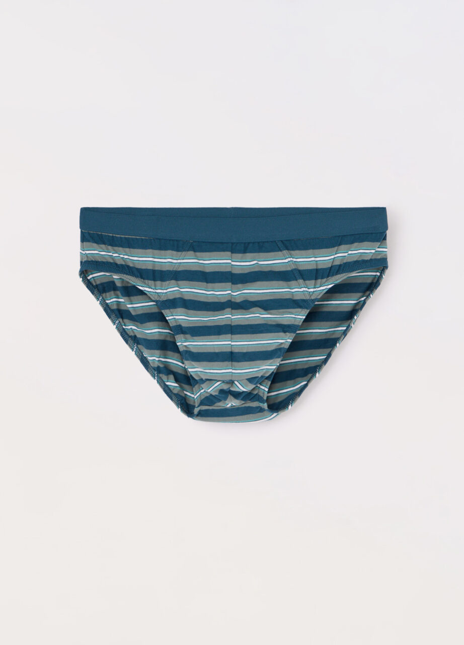 Alternative view of Pakovanje od 3 slip gaće od čistog pamuka s prugama za muškarce