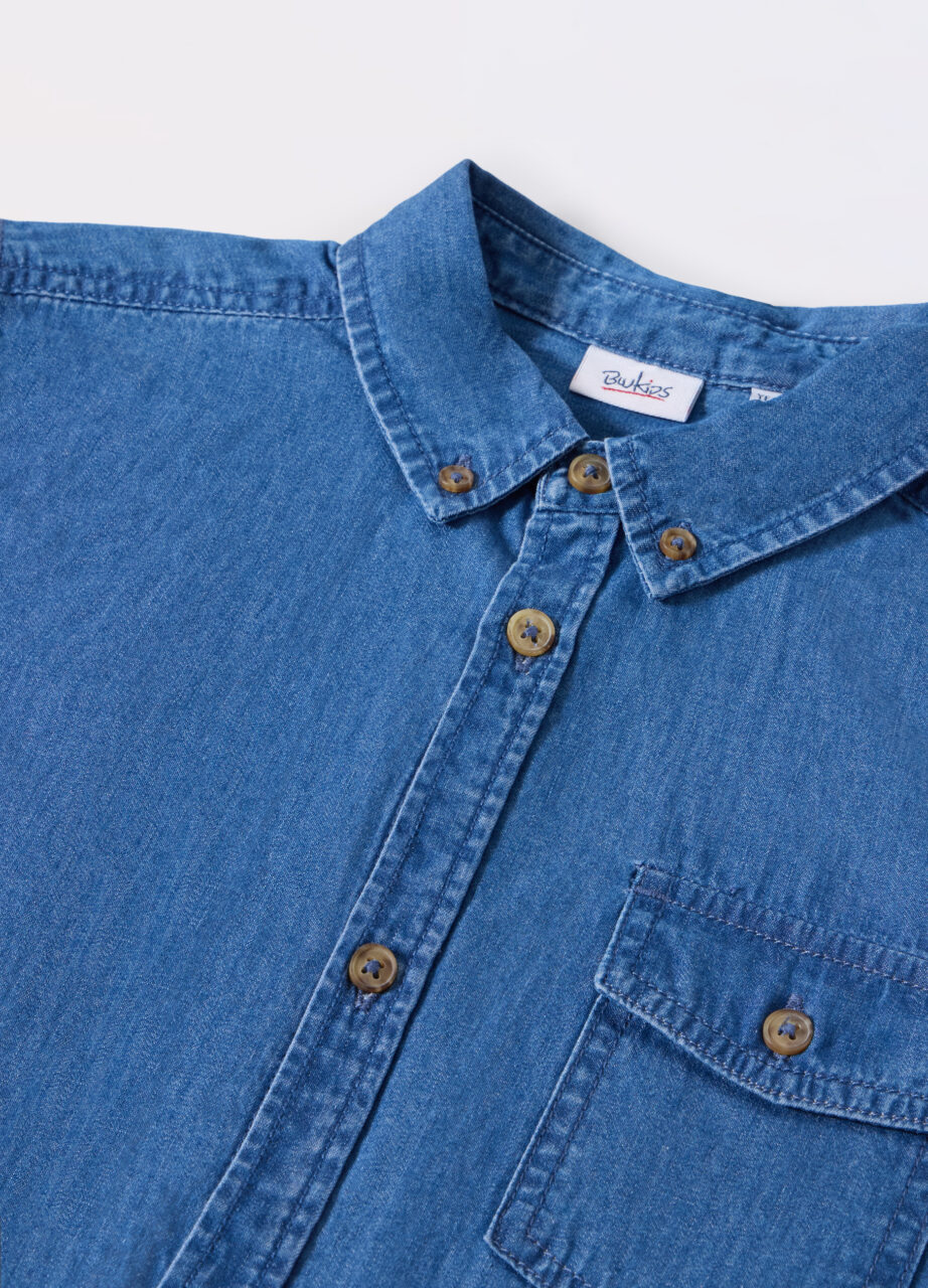 Alternative view of Košulja od chambraya čistog pamuka za dječaka