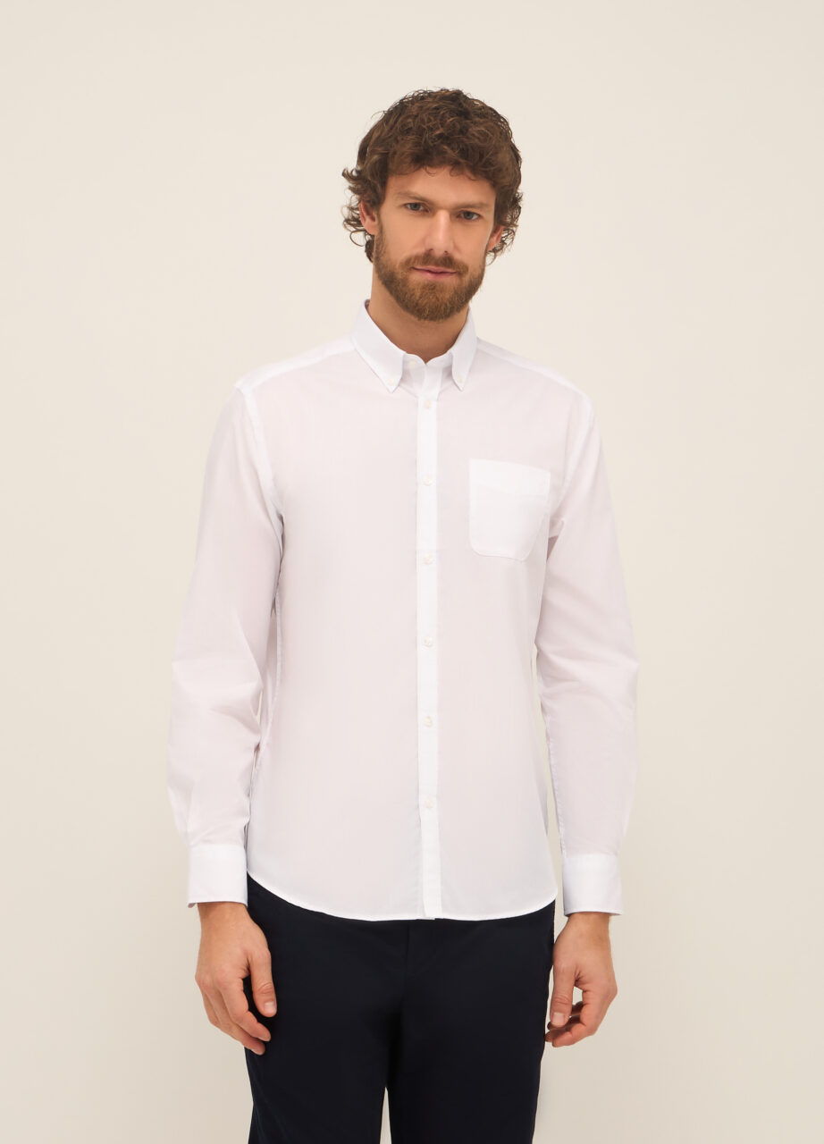 Slim fit košulja s gumbima u mješavini pamuka za muškarce