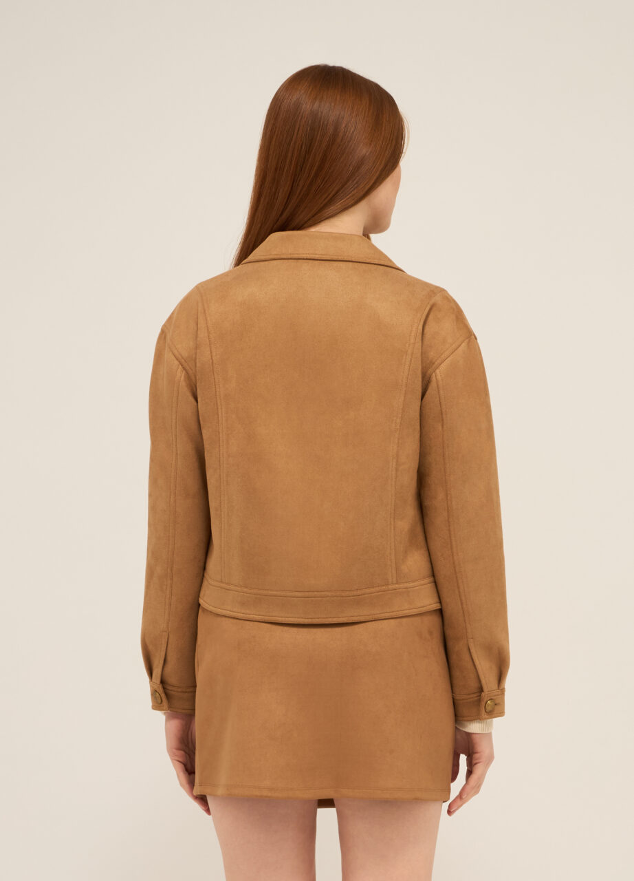 Alternative view of Jakna od efektnog sued kožnog materijala za žene