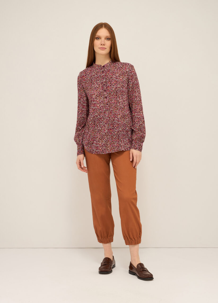 Hlače od mješavine rastezljivog pamuka za žene