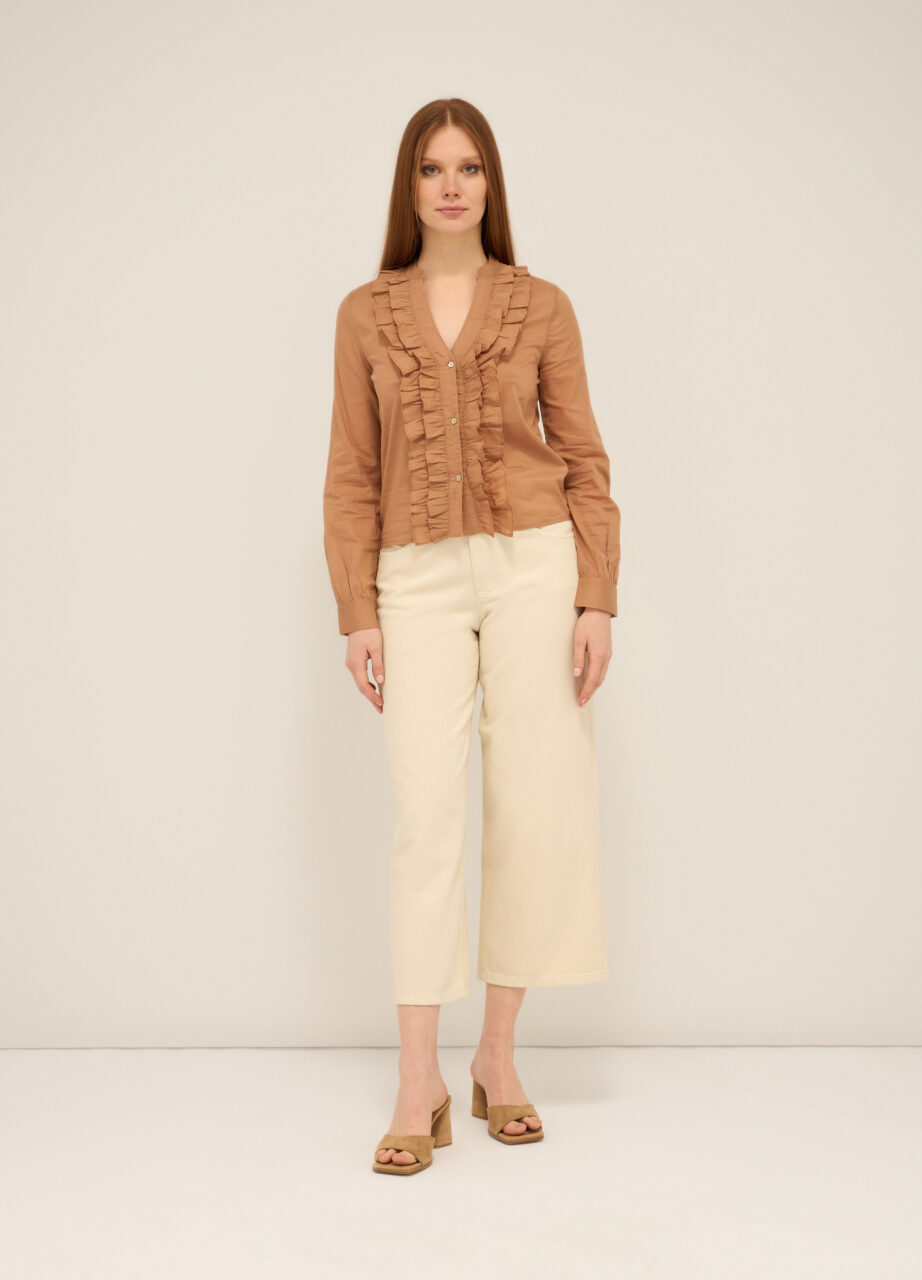 Široke hlače od čistog pamuka za žene