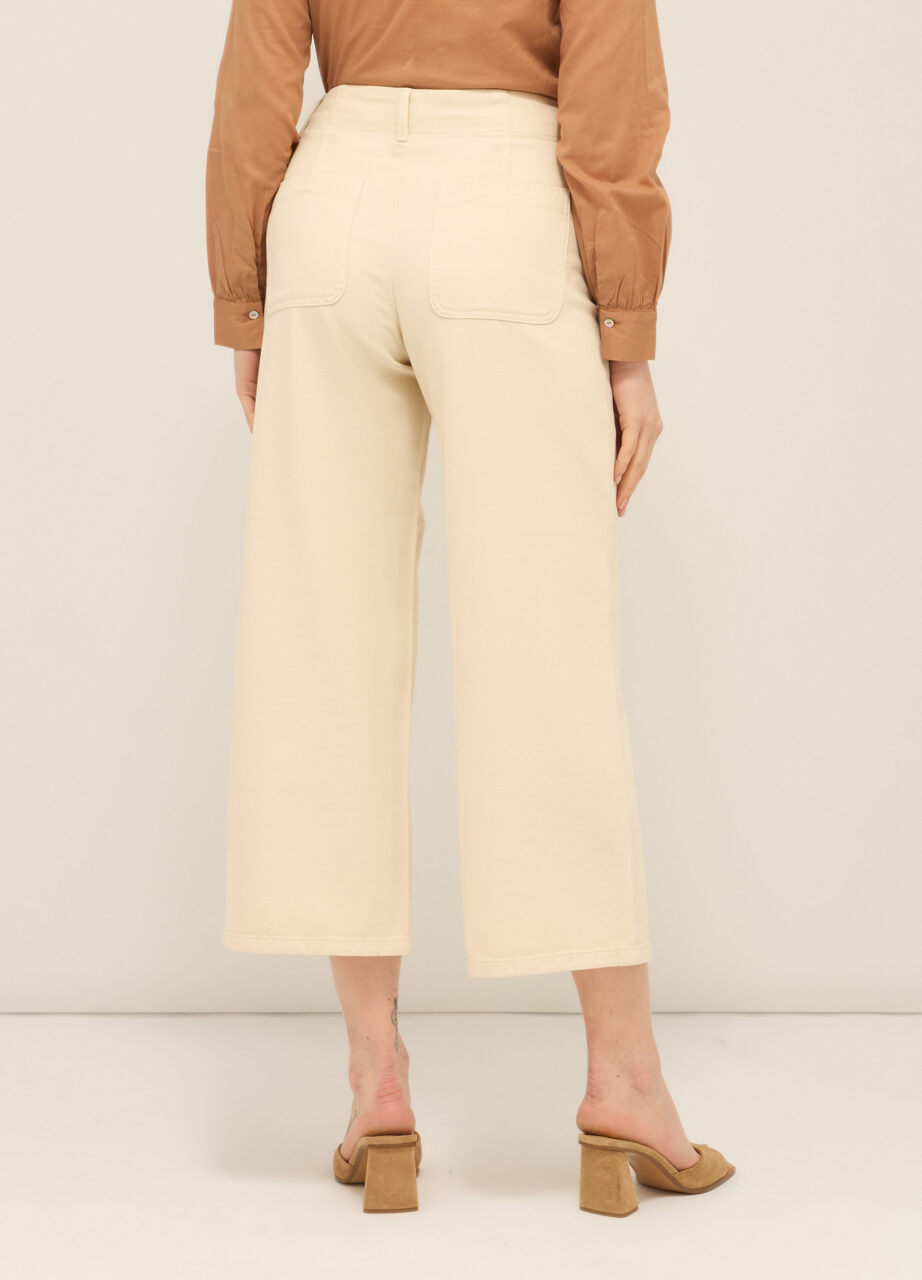 Alternative view of Široke hlače od čistog pamuka za žene