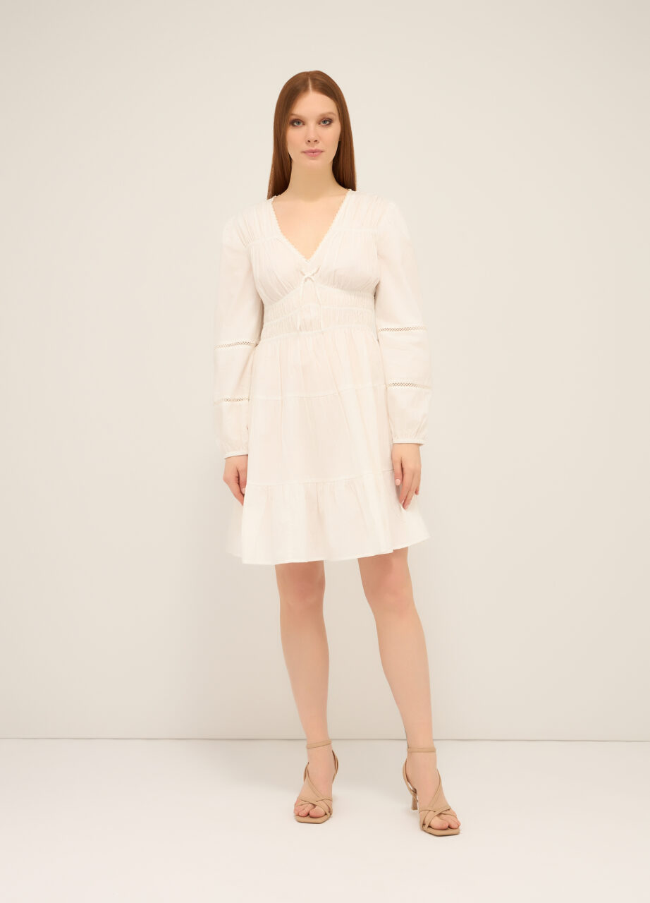 Kratka haljina od čistog pamuka za žene