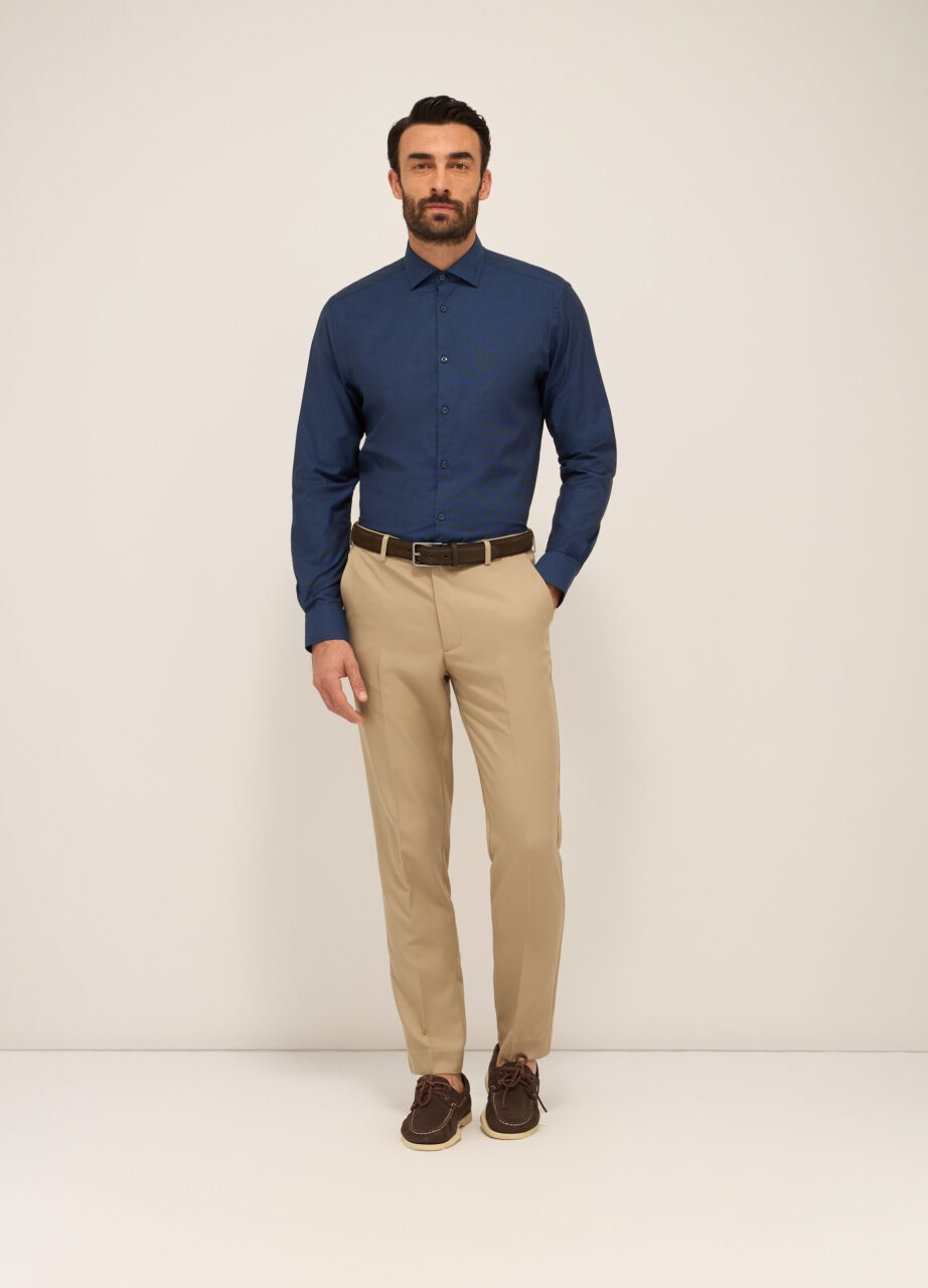 Košulja regular fit od rastezljivog teksturiranog pamuka za muškarce