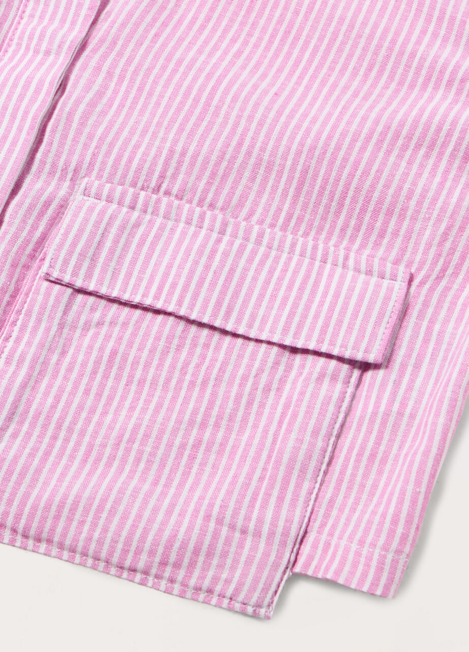 Alternative view of Košulja od mješavine lana prugasta za djevojčicu