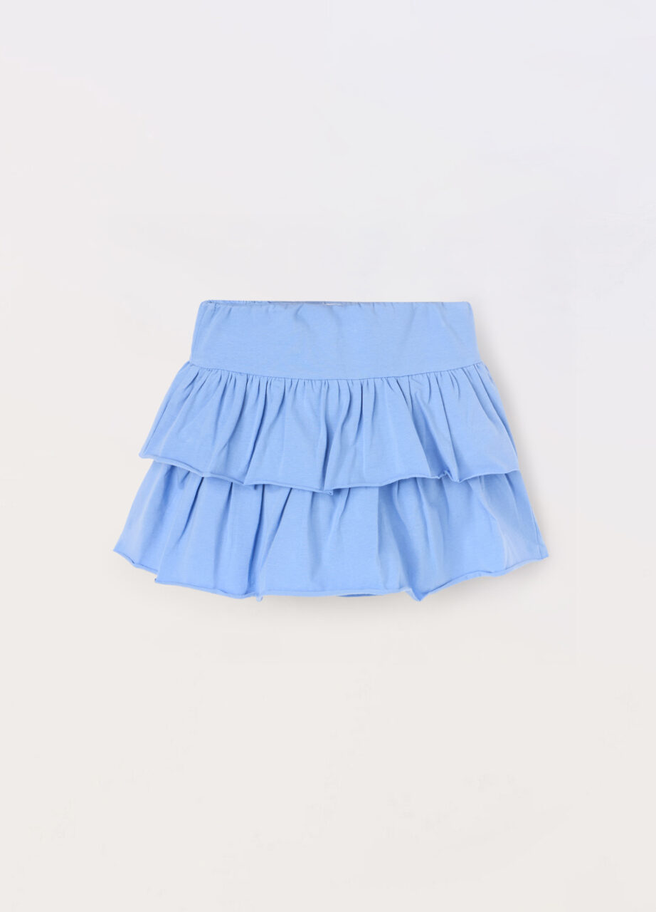 Suknja sa volanima od pamuka sa elastinom za djevojčicu