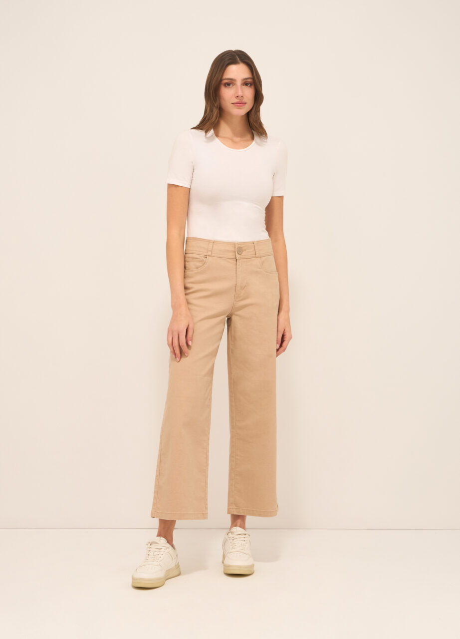 Hlače od twill pamuka s rastezljivim materijalom za žene