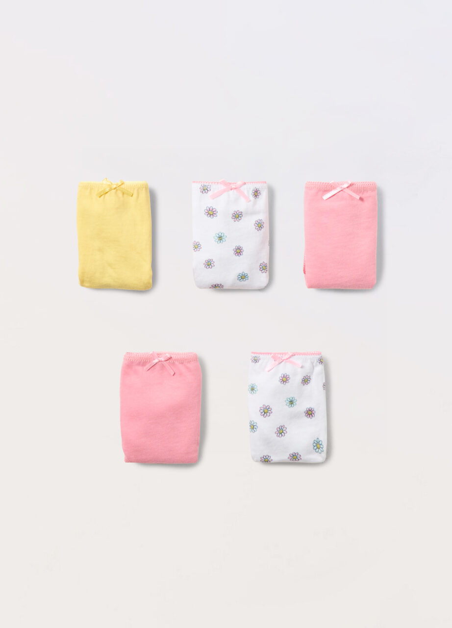 Pakovanje od 5 gaćica od čistog pamuka za djevojčicu