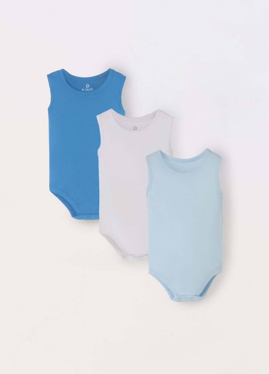 Pakovanje od 3 bodija od čistog pamuka za novorođenče