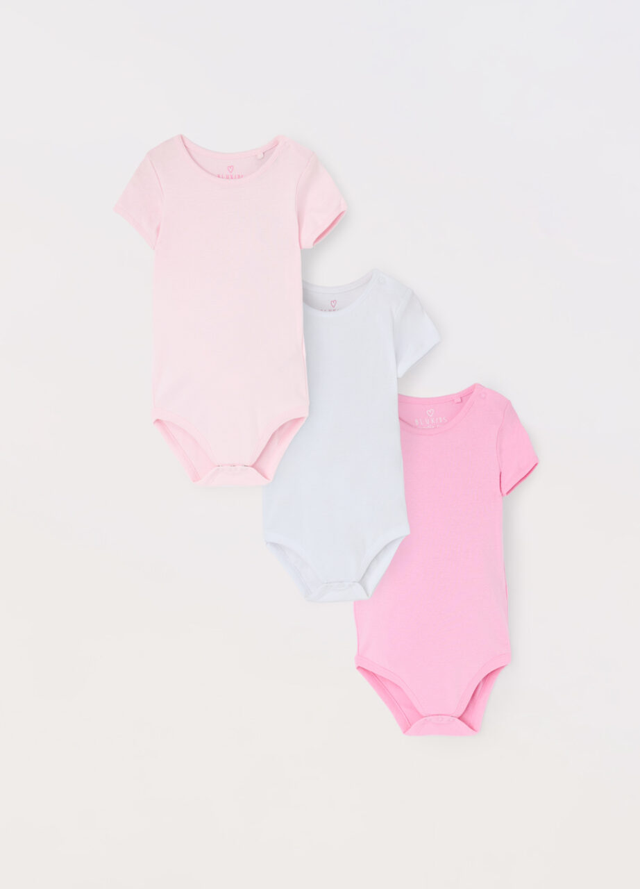 Pakovanje od 3 bodija od čistog pamuka za novorođenče