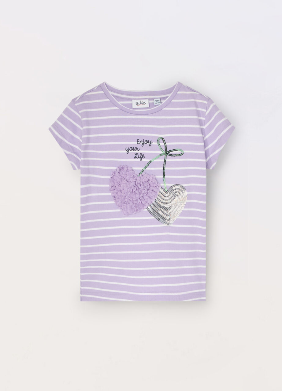 Majica na pruge od čistog pamuka za djevojčicu