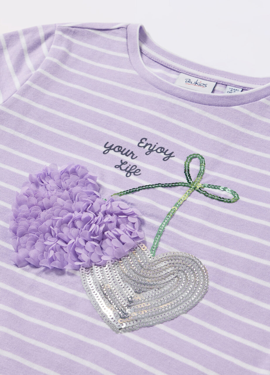 Alternative view of Majica na pruge od čistog pamuka za djevojčicu