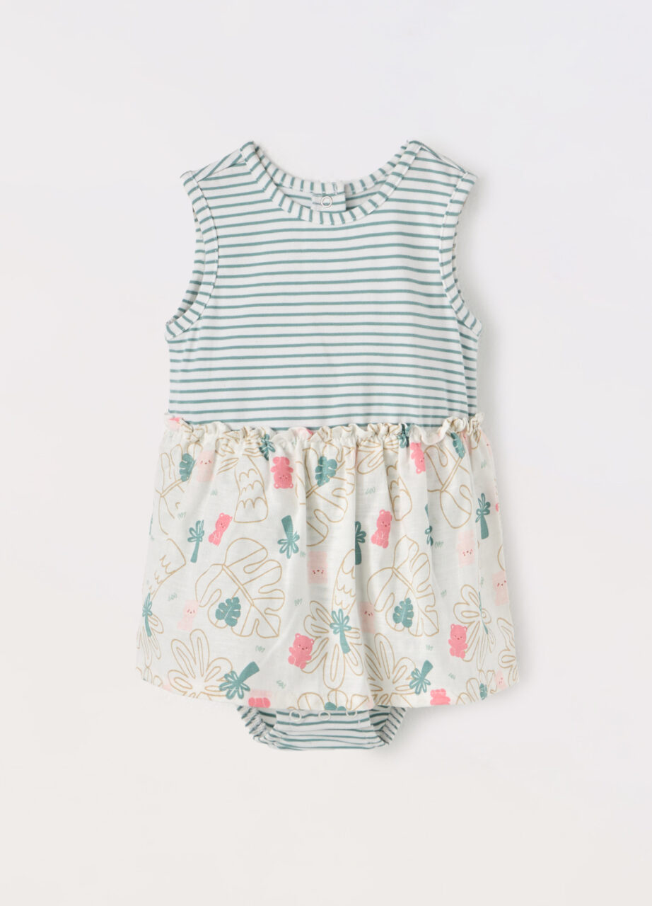 Rastezljiva pamučna haljina za novorođenče