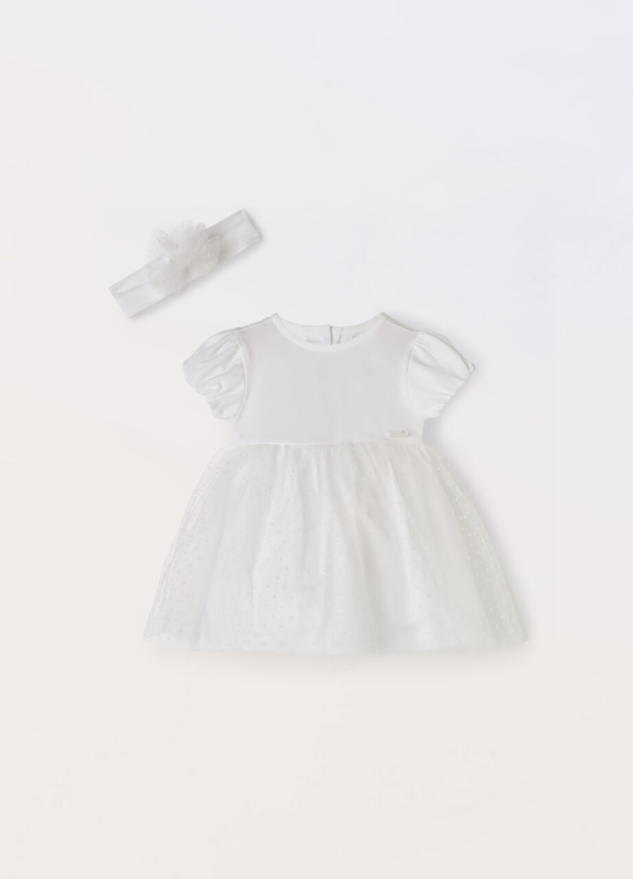 Haljina + trakica od rastezljivog pamuka za novorođenče