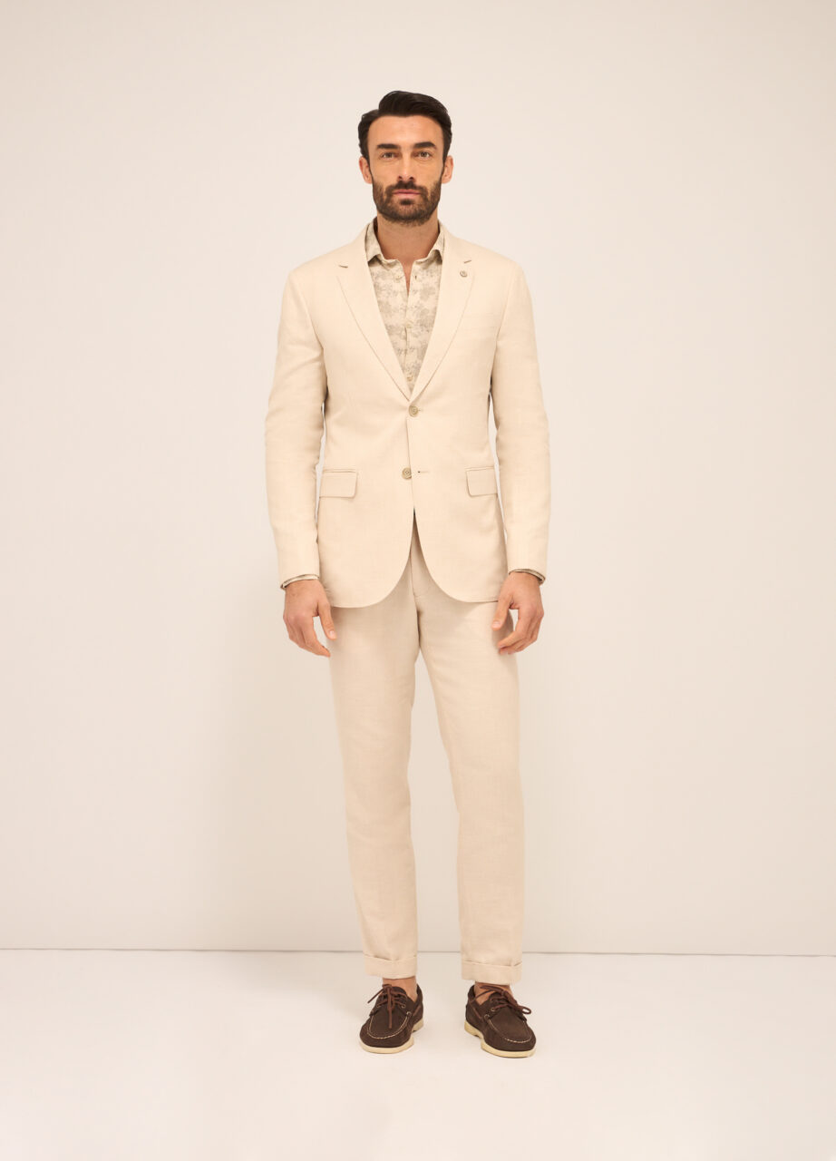 Muški klasični sako s reverom od pamuka i lana