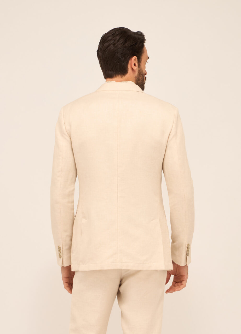Alternative view of Muški klasični sako s reverom od pamuka i lana