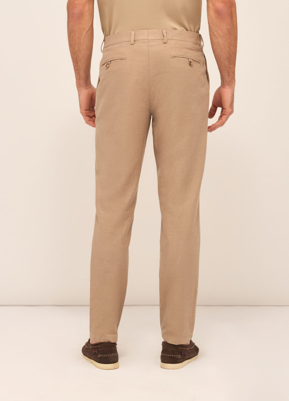 Muške klasične keper hlače od pamuka i lana - Image 2