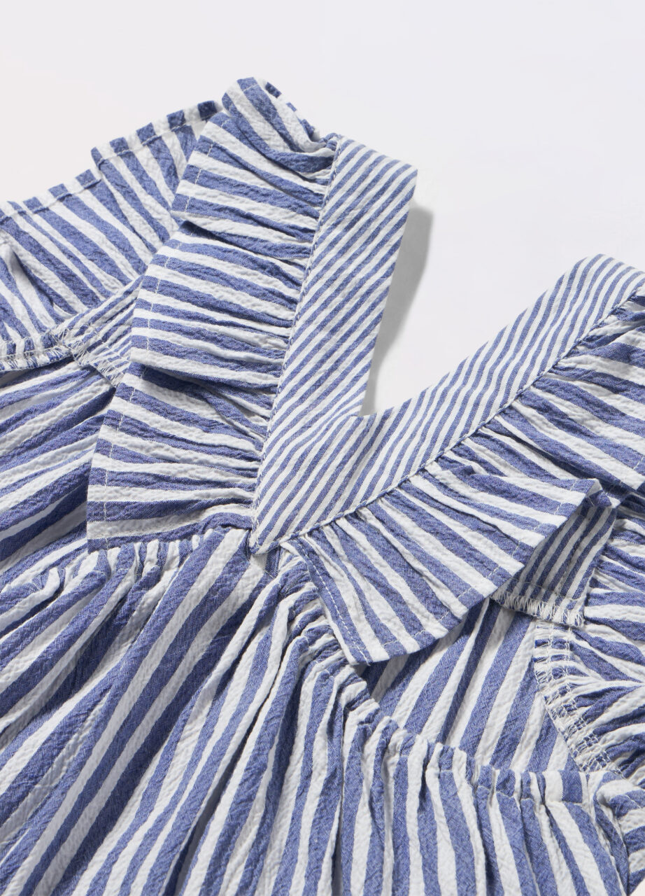 Alternative view of Haljina od rastezljivog seersucker pamuka za djevojčicu