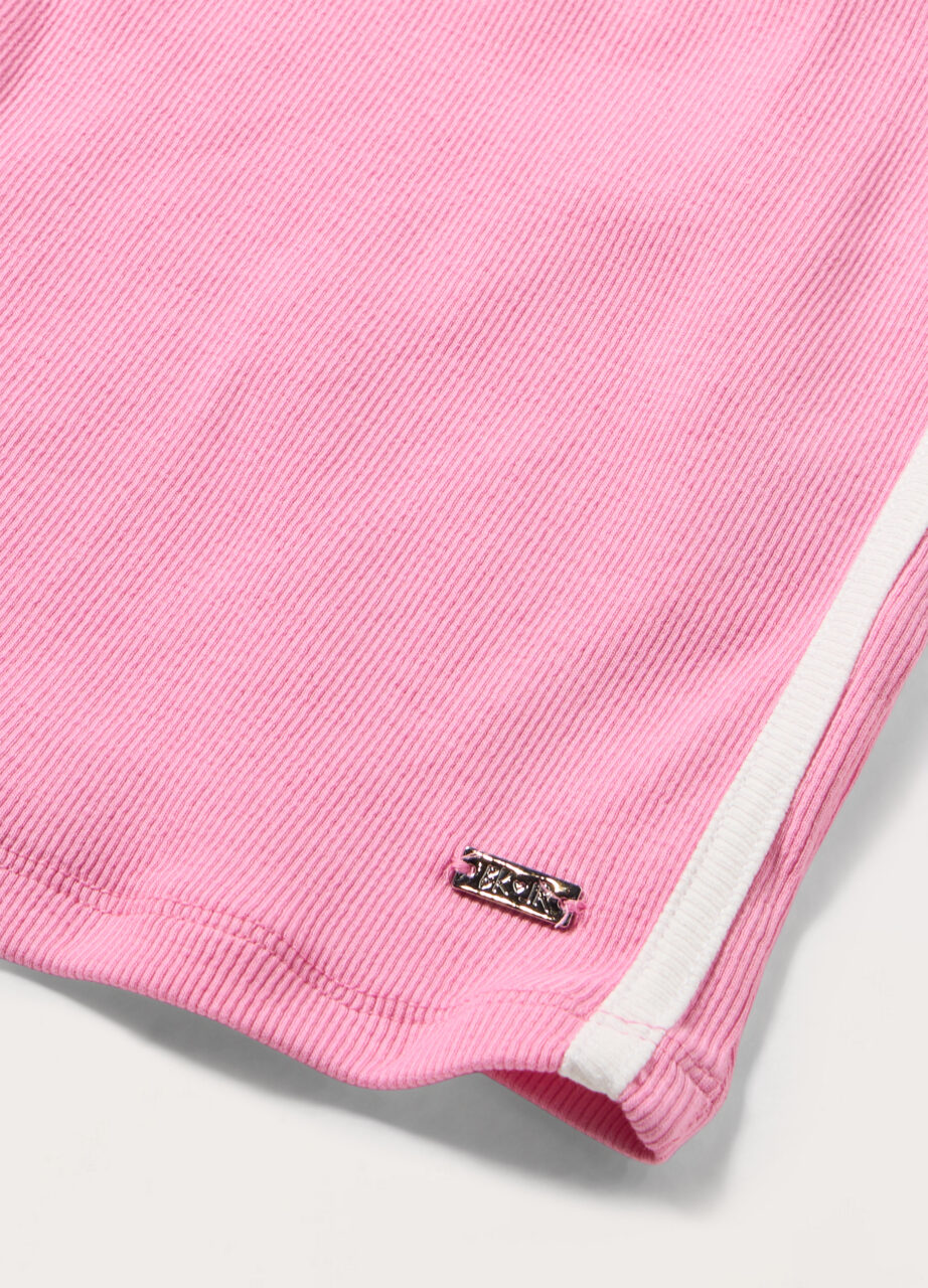 Alternative view of Top od rebrastog rastezljivog pamuka za djevojčicu