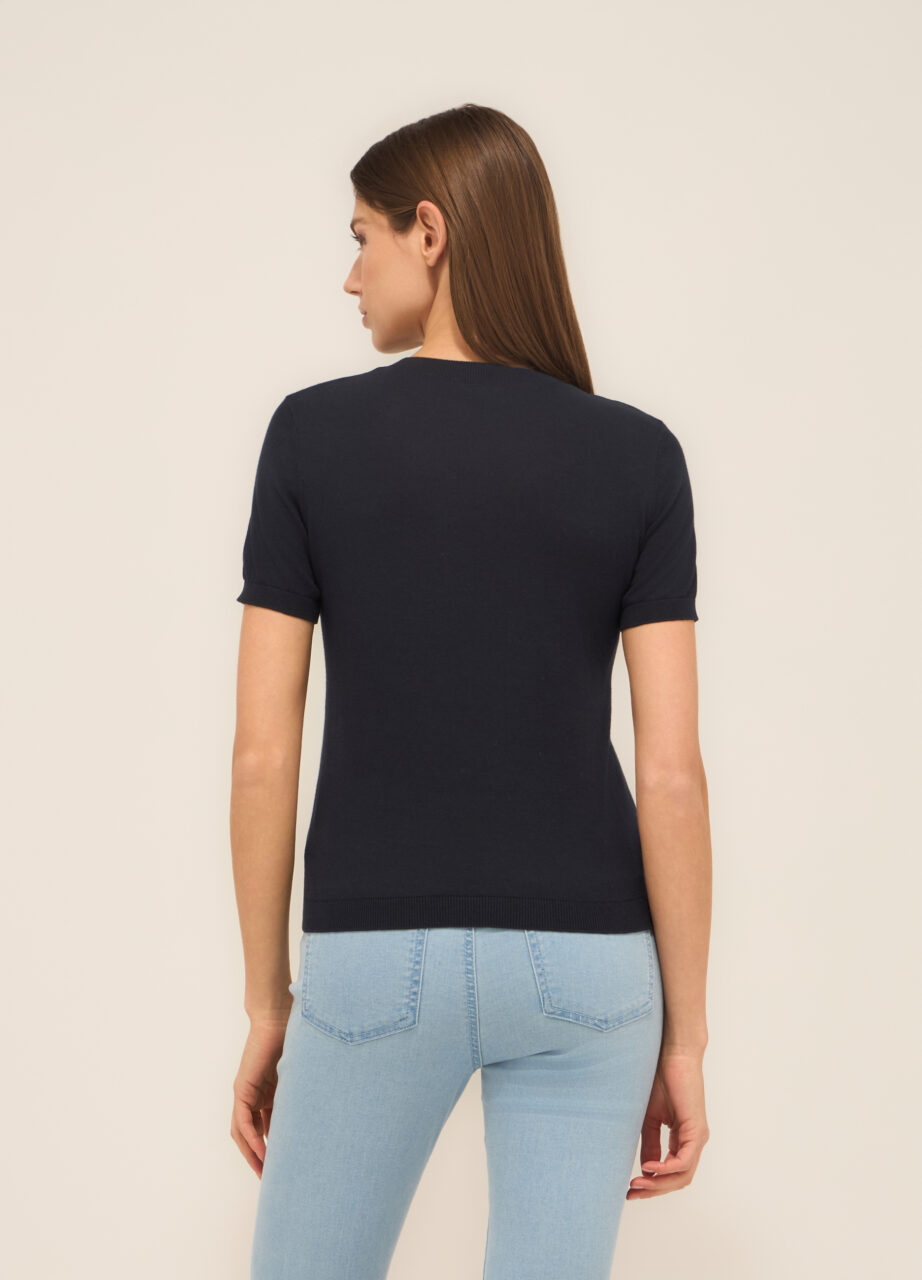 Alternative view of Pulover okruglog izreza od čistog pamuka za žene