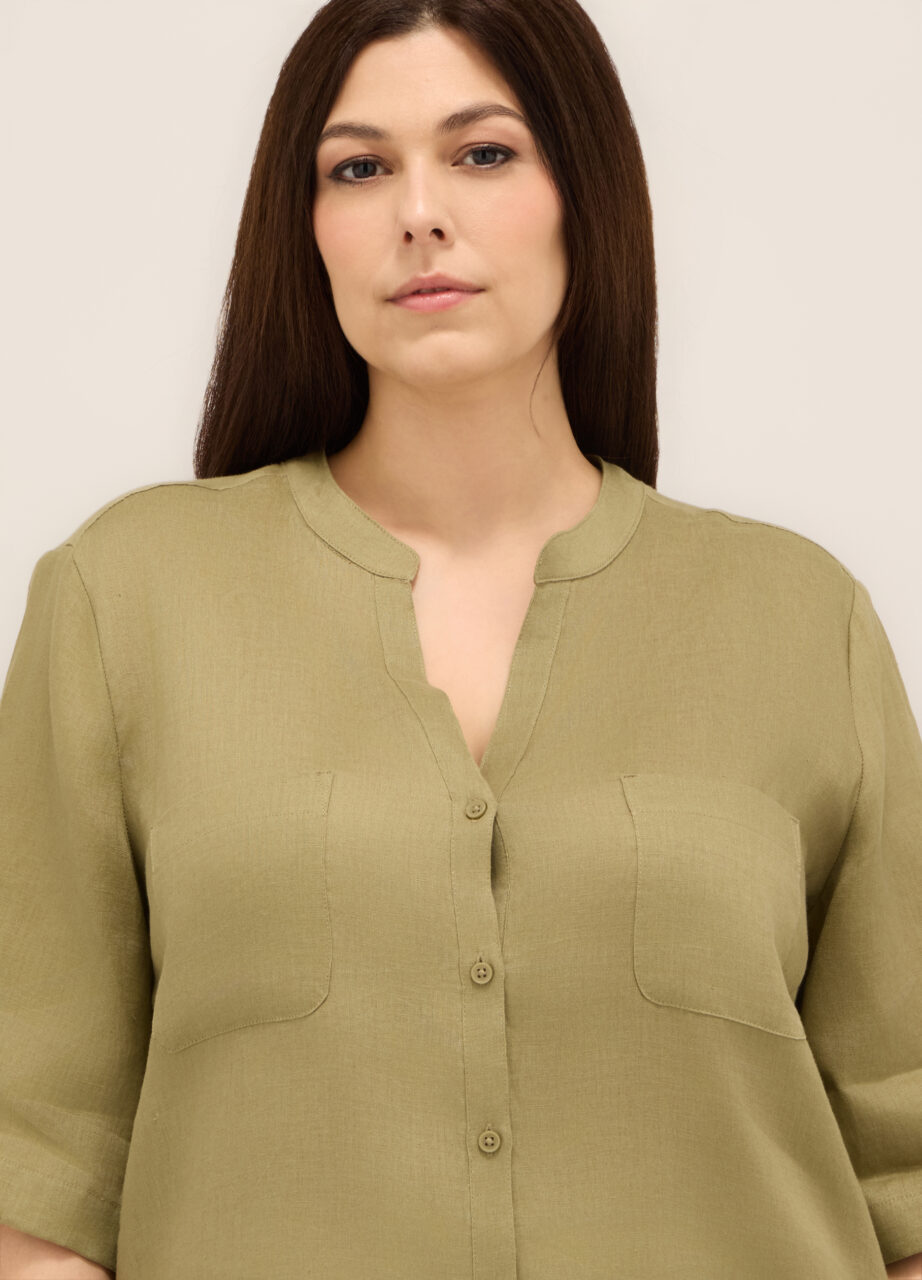 Alternative view of Košulja od čistog lana za žene (veće veličine)
