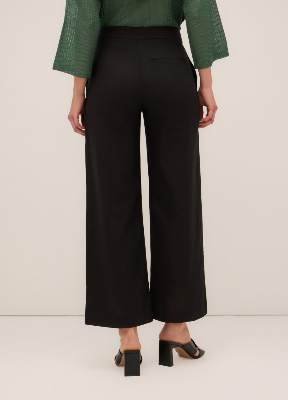 Alternative view of Palazzo hlače od lanene mješavine za žene