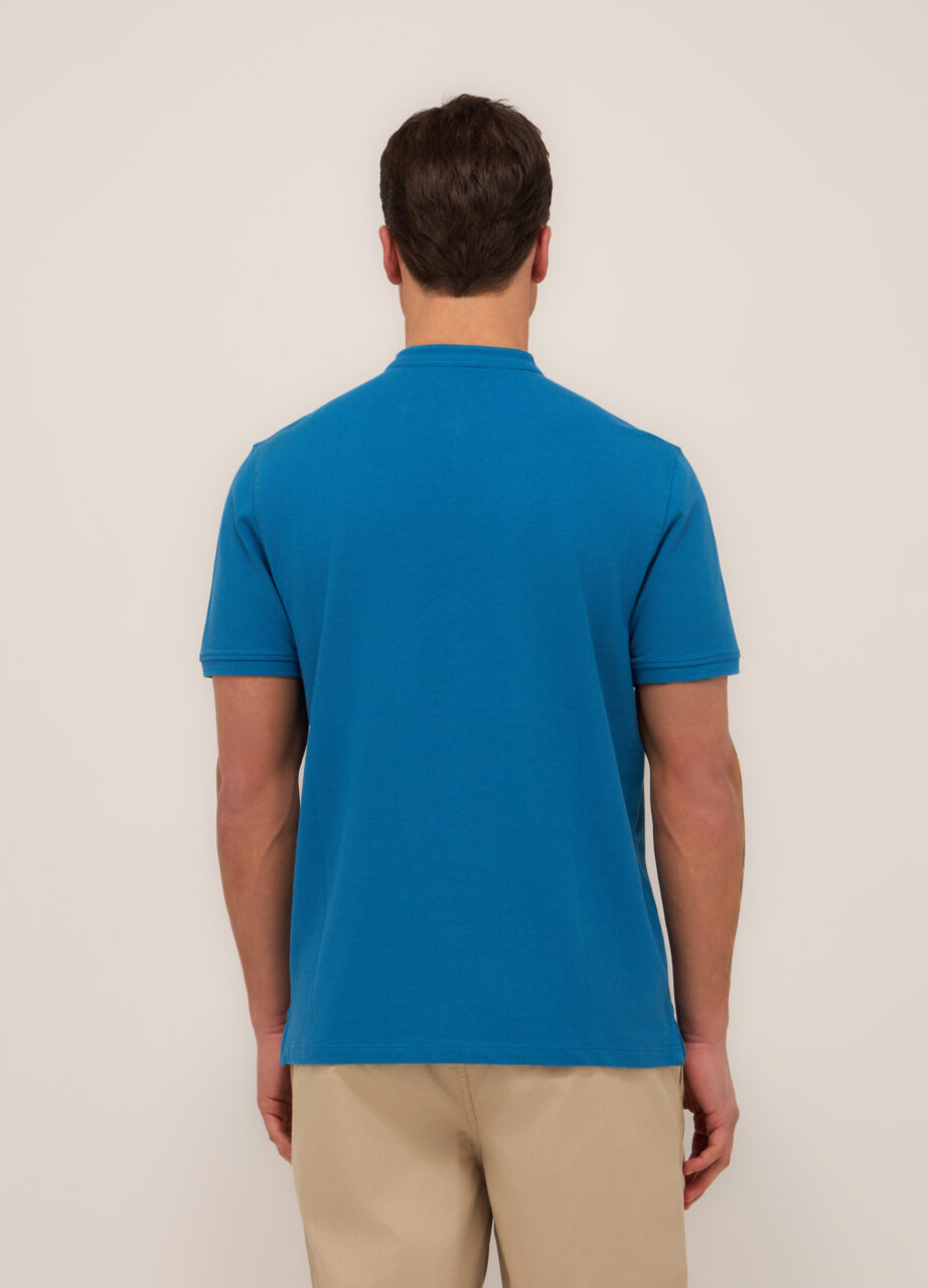 Alternative view of Muška pamučna polo majica od pike tkanine s korejskim ovratnikom