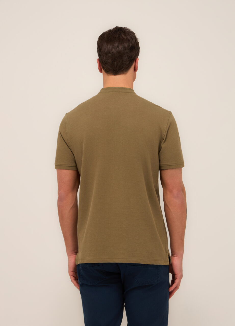 Alternative view of Muška pamučna polo majica od pike tkanine s korejskim ovratnikom